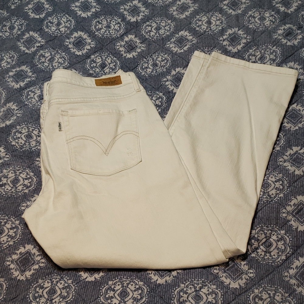 Levi's White Cropped Jeans 14